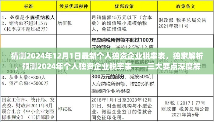 独家解析，预测2024年个人独资企业税率表三大要点深度解读及猜测最新税率表发布动向