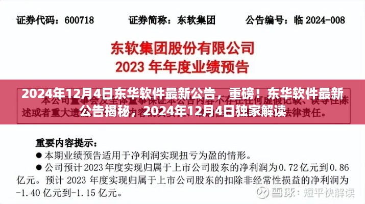 独家解读，东华软件最新公告揭秘，重磅消息发布于2024年12月4日