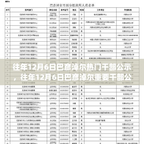 巴彦淖尔市历年十二月六日干部公示活动概览