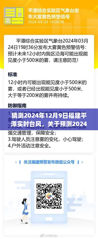 个人观点分析，预测福建平潭实时台风动态，关于台风走向的研究分析（2024年12月9日）