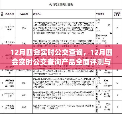 12月四会实时公交查询产品全面评测与介绍