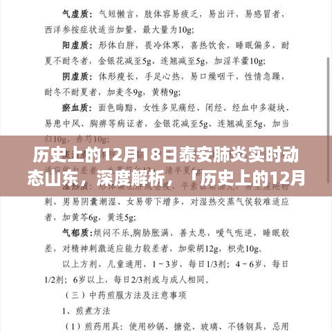 历史上的12月18日泰安肺炎实时动态深度解析与全面评测，山东地区目标用户群体分析。