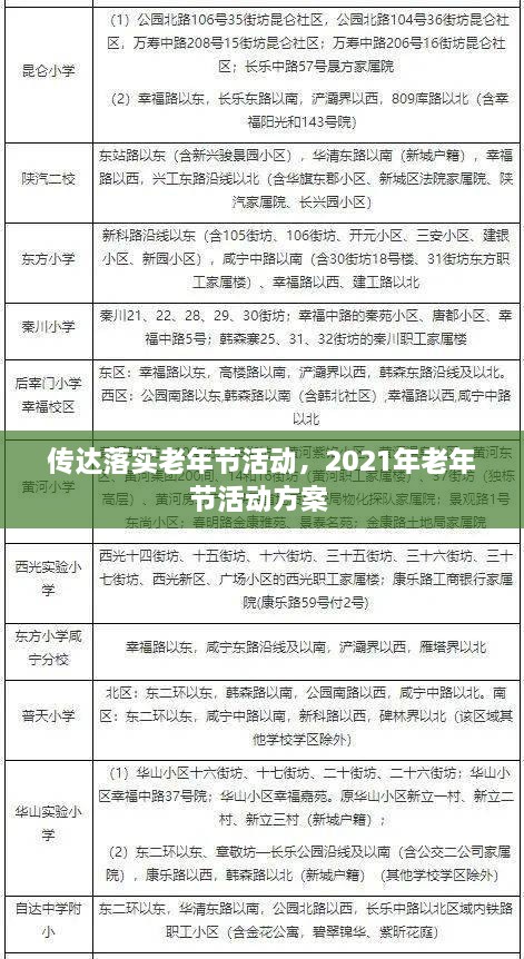 传达落实老年节活动，2021年老年节活动方案 