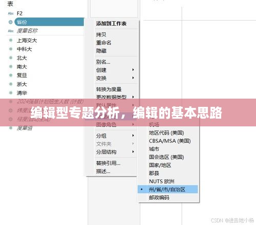 编辑型专题分析，编辑的基本思路 