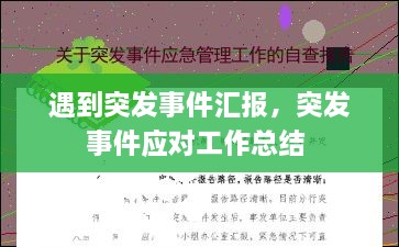 遇到突发事件汇报，突发事件应对工作总结 