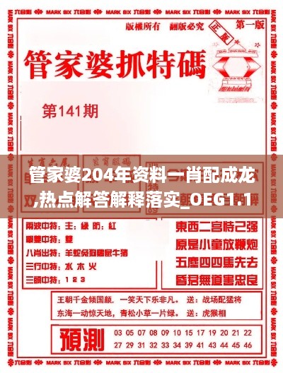 管家婆204年资料一肖配成龙,热点解答解释落实_OEG1.19.97百搭版