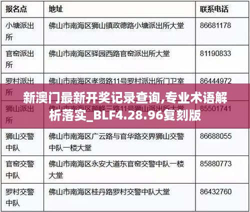 新澳门最新开奖记录查询,专业术语解析落实_BLF4.28.96复刻版