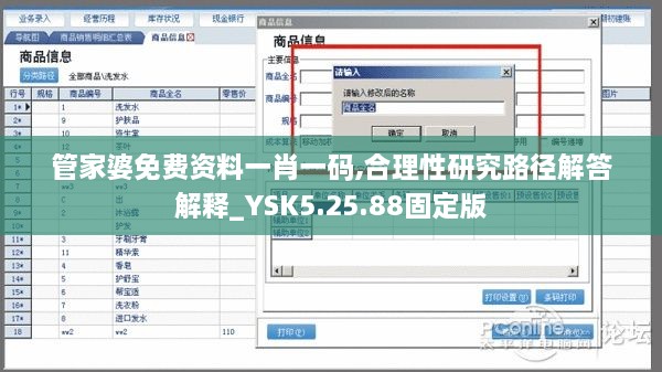 管家婆免费资料一肖一码,合理性研究路径解答解释_YSK5.25.88固定版