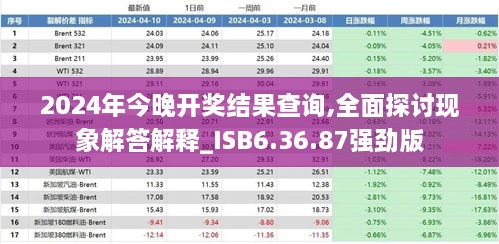 2024年今晚开奖结果查询,全面探讨现象解答解释_ISB6.36.87强劲版