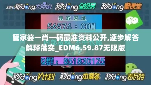 管家婆一肖一码最准资料公开,逐步解答解释落实_EDM6.59.87无限版