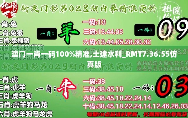 澳门一肖一码100%精准,土建水利_RMT7.36.55仿真版