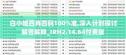 白小姐四肖四码100%准,深入计划探讨解答解释_IRH2.14.64付费版