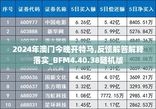 2024年澳门今晚开特马,反馈解答解释落实_BFM4.40.38随机版