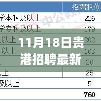 贵港最新招聘资讯揭秘，岗位更新全解析（11月18日）