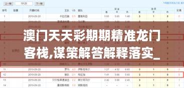 澳门天天彩期期精准龙门客栈,谋策解答解释落实_DJF5.64.77速达版