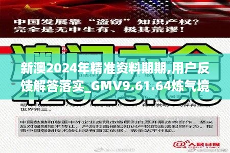 新澳2024年精准资料期期,用户反馈解答落实_GMV9.61.64炼气境