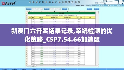 新澳门六开奖结果记录,系统检测的优化策略_CSP7.54.66加速版