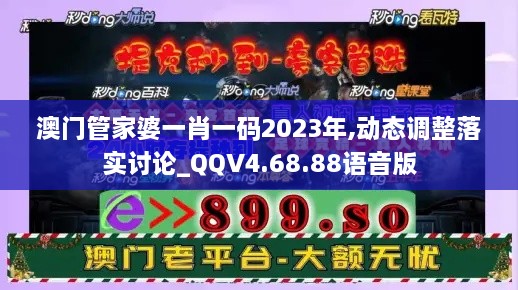 澳门管家婆一肖一码2023年,动态调整落实讨论_QQV4.68.88语音版