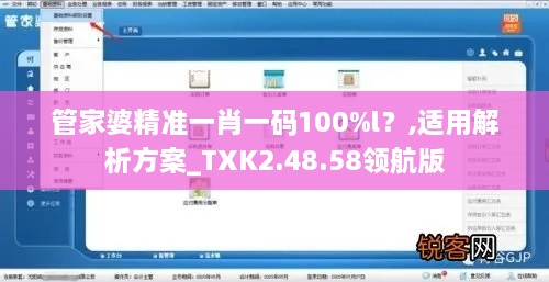 管家婆精准一肖一码100%l？,适用解析方案_TXK2.48.58领航版