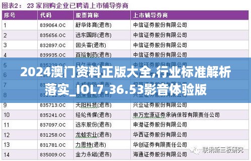 2024澳门资料正版大全,行业标准解析落实_IOL7.36.53影音体验版