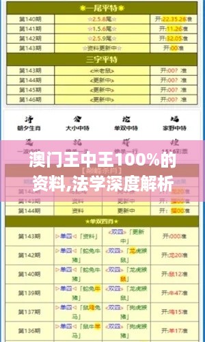 澳门王中王100%的资料,法学深度解析_RSN8.31.61策展版