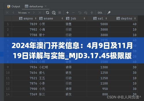 2024年澳门开奖信息：4月9日及11月19日详解与实施_MJD3.17.45极限版