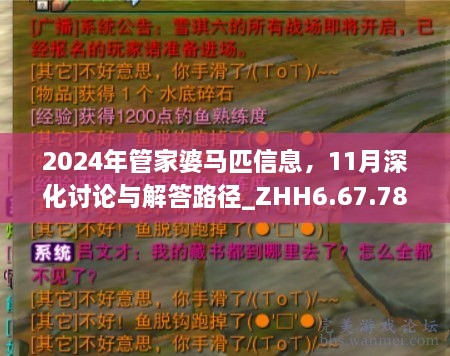 2024年管家婆马匹信息，11月深化讨论与解答路径_ZHH6.67.78独特版