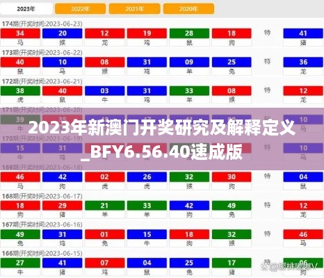 2023年新澳门开奖研究及解释定义_BFY6.56.40速成版