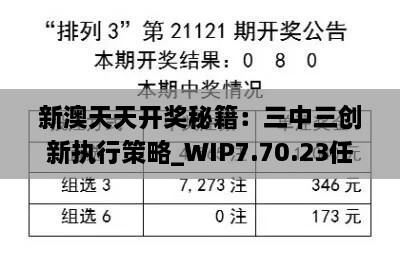 新澳天天开奖秘籍：三中三创新执行策略_WIP7.70.23任务版