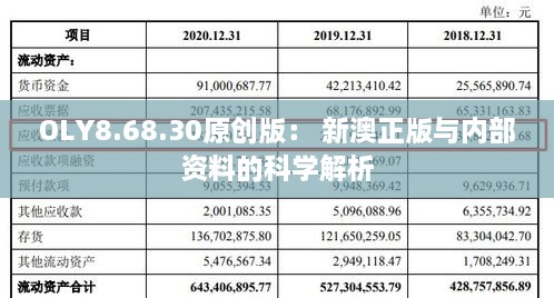 OLY8.68.30原创版： 新澳正版与内部资料的科学解析