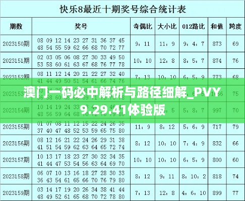 澳门一码必中解析与路径细解_PVY9.29.41体验版