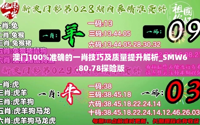 澳门100%准确的一肖技巧及质量提升解析_SMW6.80.78探险版