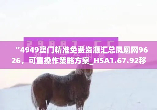 “4949澳门精准免费资源汇总凤凰网9626，可靠操作策略方案_HSA1.67.92移动版”