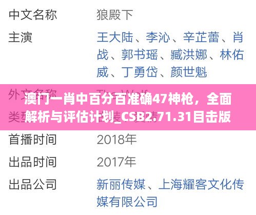 澳门一肖中百分百准确47神枪，全面解析与评估计划_CSB2.71.31目击版