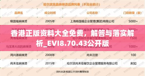 香港正版资料大全免费，解答与落实解析_EVI8.70.43公开版