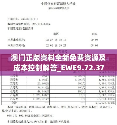 澳门正版资料全新免费资源及成本控制解答_EWE9.72.37酷炫版