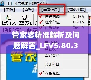 管家婆精准解析及问题解答_LFV5.80.31精致生活版