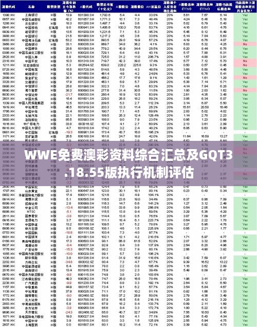 WWE免费澳彩资料综合汇总及GQT3.18.55版执行机制评估