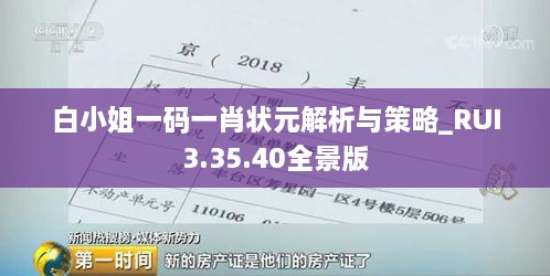 白小姐一码一肖状元解析与策略_RUI3.35.40全景版