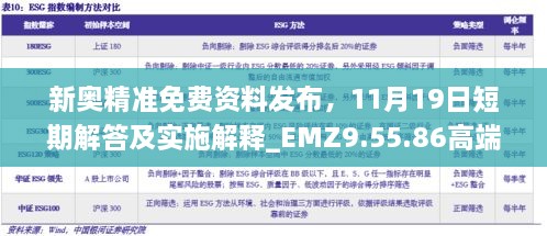 新奥精准免费资料发布，11月19日短期解答及实施解释_EMZ9.55.86高端体验版