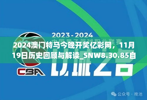 2024澳门特马今晚开奖亿彩网，11月19日历史回顾与解读_SNW8.30.85自由版