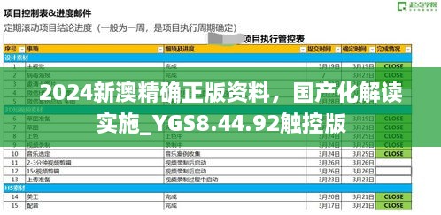 2024新澳精确正版资料，国产化解读实施_YGS8.44.92触控版