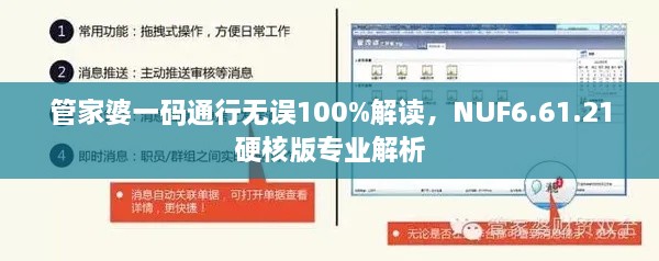 管家婆一码通行无误100%解读，NUF6.61.21硬核版专业解析