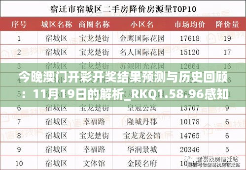 今晚澳门开彩开奖结果预测与历史回顾：11月19日的解析_RKQ1.58.96感知版