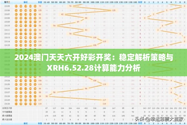 2024澳门天天六开好彩开奖：稳定解析策略与XRH6.52.28计算能力分析