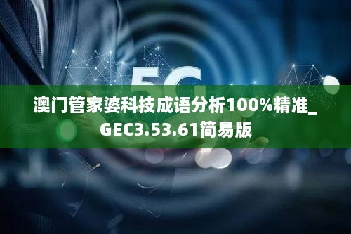 澳门管家婆科技成语分析100%精准_GEC3.53.61简易版