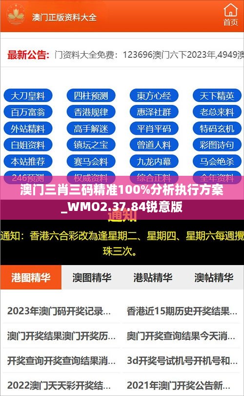 澳门三肖三码精准100%分析执行方案_WMO2.37.84锐意版