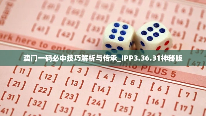 澳门一码必中技巧解析与传承_IPP3.36.31神秘版