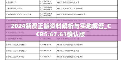 2024新澳正版资料解析与实地解答_CCB5.67.61确认版