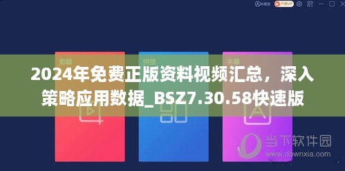 2024年免费正版资料视频汇总，深入策略应用数据_BSZ7.30.58快速版